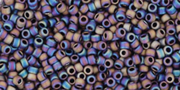 TOHO Glass Seed Bead, Size 15, 1.5mm, Matte-Color Iris - Purple (tube)