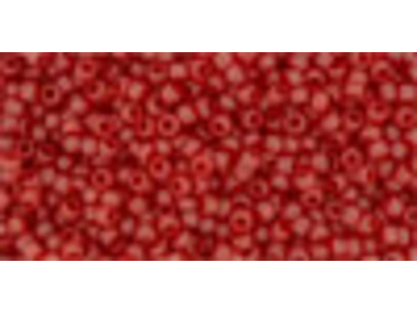 TOHO Glass Seed Bead, Size 15, 1.5mm, Transparent-Frosted Ruby (Tube)