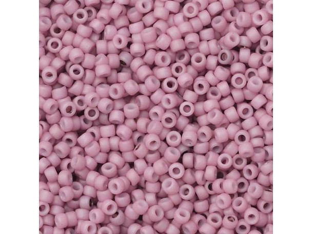 TOHO Glass Seed Bead, Size 15, 1.5mm, Opaque-Pastel-Frosted Plumeria (Tube)