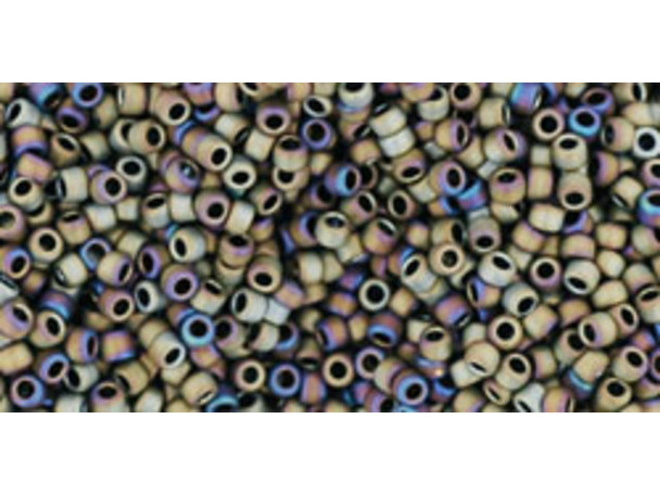 TOHO Glass Seed Bead, Size 15, 1.5mm, Matte-Color Iris - Brown (Tube)