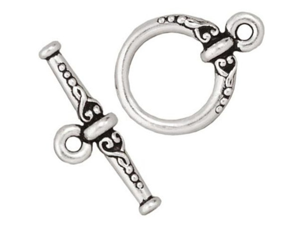 TierraCast Antiqued Silver Plated Toggle Clasp, Heirloom (Each)