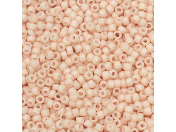 TOHO Glass Seed Bead, Size 15, 1.5mm, Opaque-Pastel-Frosted Apricot (Tube)