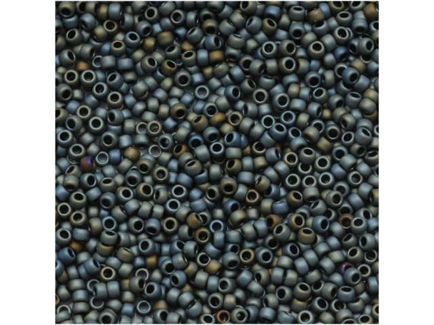 TOHO Glass Seed Bead, Size 15, 1.5mm, Matte-Color Iris - Gray (Tube)