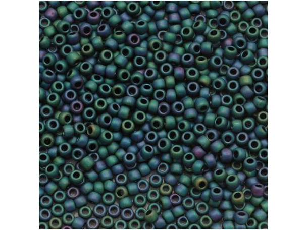 TOHO Glass Seed Bead, Size 15, 1.5mm, Matte-Color Iris - Teal (Tube)