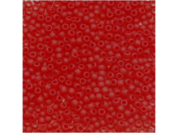 TOHO Glass Seed Bead, Size 15, 1.5mm, Transparent-Frosted Siam Ruby (Tube)