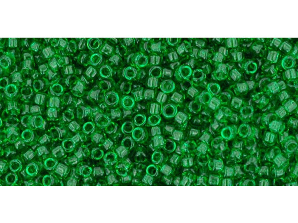 TOHO Glass Seed Bead, Size 15, 1.5mm, Transparent Grass Green (Tube) TOHO Glass Seed Bead, Size 15, 1.5mm, Transparent Grass Green (Tube)