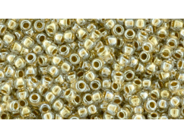 TOHO Glass Seed Bead, Size 15, 1.5mm, Gold-Lined Crystal (Tube) TOHO Glass Seed Bead, Size 15, 1.5mm, Gold-Lined Crystal (Tube)