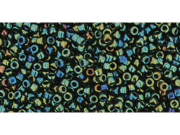 TOHO Glass Seed Bead, Size 15, 1.5mm, Metallic Iris - Green/Brown (Tube)