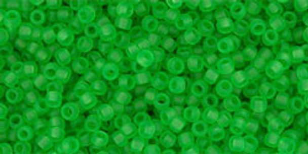 TOHO Glass Seed Bead, Size 15, 1.5mm, Transparent-Frosted Peridot (tube)