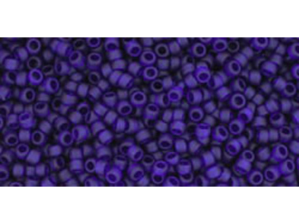 TOHO Glass Seed Bead, Size 15, 1.5mm, Transparent-Frosted Cobalt (Tube)