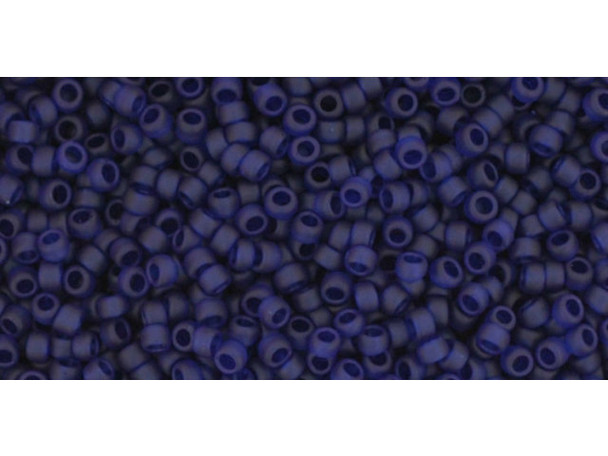 TOHO Glass Seed Bead, Size 15, 1.5mm, Transparent-Frosted Cobalt (Tube)