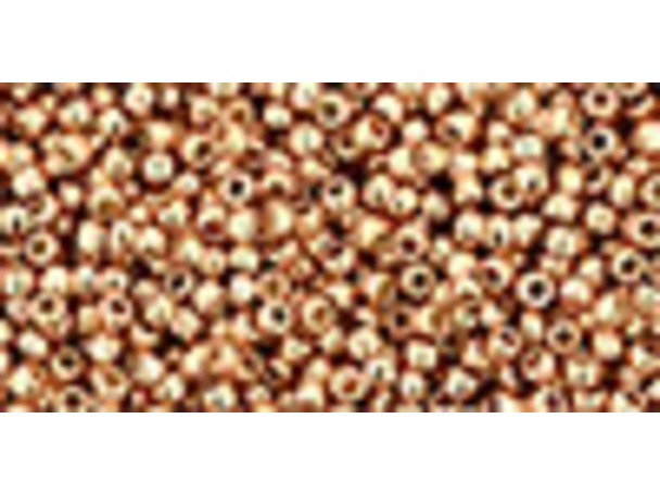 TOHO Glass Seed Bead, Size 15, 1.5mm, PermaFinish - Galvanized Rose Gold (Tube)