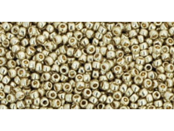 TOHO Glass Seed Bead, Size 15, 1.5mm, PermaFinish - Galvanized Aluminum (Tube)