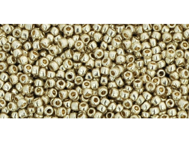 TOHO Glass Seed Bead, Size 15, 1.5mm, PermaFinish - Galvanized Aluminum (Tube)