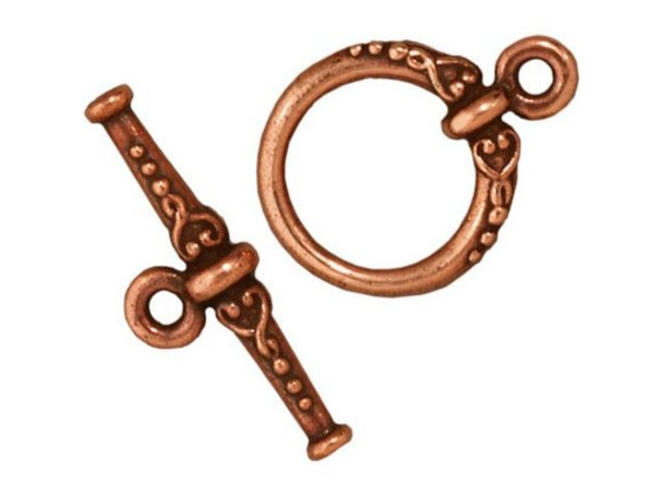 TierraCast Antiqued Copper Plated Toggle Clasp, Heirloom (Each)
