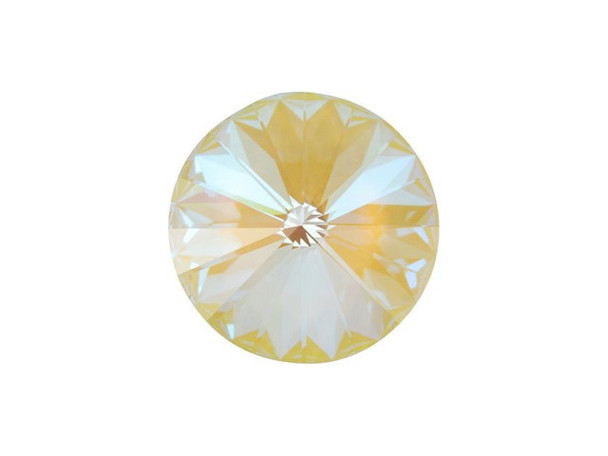 An opalescent look full of shimmer and fire fills this PRESTIGE Crystal Components Rivoli. The Rivoli shape resembles the point cut of a diamond with the addition of 16 facets in a circle that meet in the center of the stone. Use this component for embellishment or as a stunning focal. This stone will draw attention to any design. You can seed bead around it, wire wrap it, embed it into epoxy clay, add it to a bezel setting, and more. The DeLite effect creates highlighted facets that show the depth and clarity of the crystal, making each facet appear sharp and perfect with intense sparkle.Sold in increments of 6