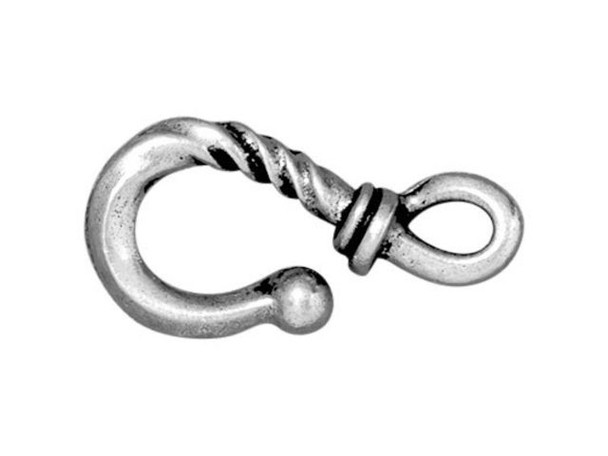 TierraCast Twisted 12x24mm Hook - Antiqued Silver Plated (Each)