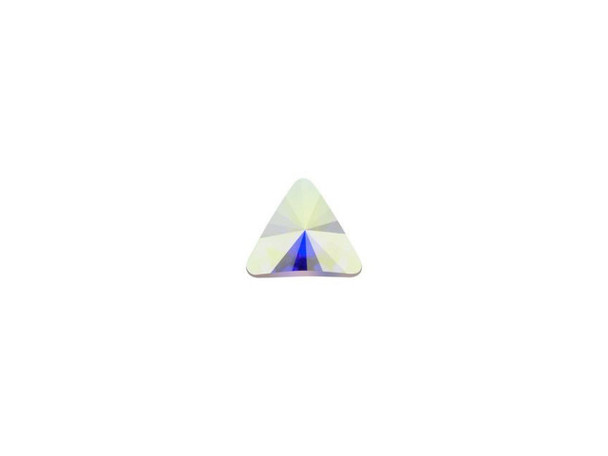 With this Rivoli triangle flatback in Crystal AB from PRESTIGE Crystal Components, it's easy to add a sparkling triangular shape to fashion accessories and crafts. This contemporary rhinestone features a shape similar to the Delta flatback, but with a fresh take on the faceting. The Rivoli triangle features many sparkling facets that meet at a central point on its face, and with this shade in Crystal AB, you'll bring an extra bright sparkle to any project. Use this to give clothing, backpacks, books or even cell phones a little dash of shine and personal flair.Sold in increments of 6