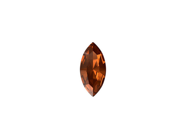 Add brilliant sparkle to your designs with the PRESTIGE Crystal Components 4228 15 x 7mm navette fancy stone in Smoked Amber. This faceted Austrian crystal is sure to add briliance to your projects. It has a faceted back, making it perfect for beaded bezel designs. The combination of an elegant and thin oval-like navette shape and precise facets make this crystal a beautiful work of art. This crystal features a rich brown amber color.Sold in increments of 6
