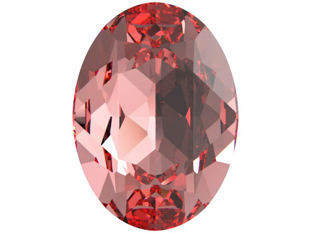Make bright sparkle the focus of your designs with the PRESTIGE Crystal Components 4120 14 x 10mm oval fancy stone in Rose Peach. This oval-shaped faceted Austrian crystal is sure to give your projects a brilliant touch. It has a faceted back, making it perfect for beaded bezel designs. The combination of elegant shape and precise facets make this oval a beautiful work of art. The Rose Peach color of this crystal is meant to reflect a cherry blossom combined with the sweet smell of an English rose, so try it with cream and soft brown components.