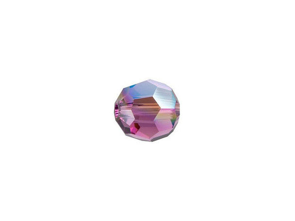 Give any design some pizzazz with this PRESTIGE Crystal Components faceted round bead. Displaying a classic round shape and multiple facets, this bead can be added to any project for a burst of sparkle. The simple yet elegant style makes this bead an excellent supply to have on hand, because you can use it nearly anywhere. It is versatile in size. The shimmer effect is a special coating specifically designed to capture movement. This effect adds brilliance, color vibrancy, and unique light refraction. This bead features a deep purple color with a magical iridescent gleam.Sold in increments of 12