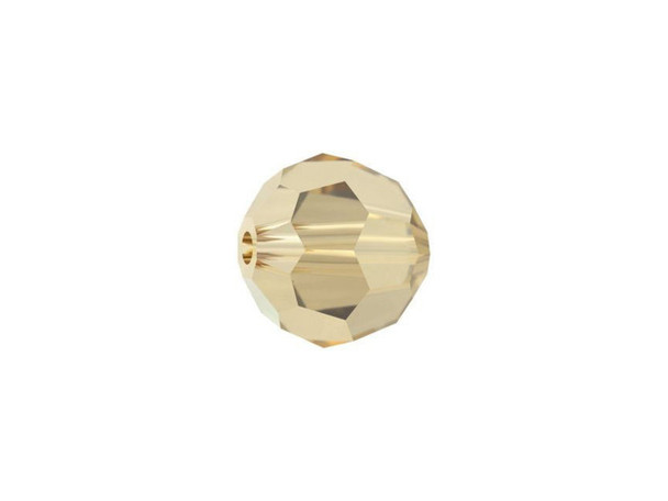 Displaying a classic round shape and multiple facets, this bead can be added to any project for a burst of sparkle. The simple yet elegant style makes this bead an excellent supply to have on hand, because you can use it nearly anywhere. This eye-catching bead features a pale champagne gold sparkle full of sophistication.Sold in increments of 6