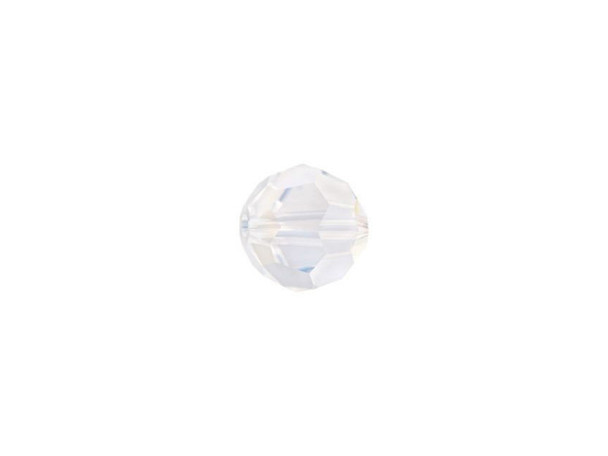 Displaying a classic round shape and multiple facets, this bead can be added to any project for a burst of sparkle. The simple yet elegant style makes this bead an excellent supply to have on hand, because you can use it nearly anywhere. This versatile bead features a shining white sparkle filled with streaks of silver, for a look of shining moonlight.Sold in increments of 12