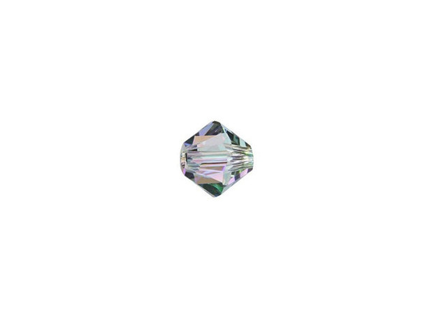 Add a versatile bead to your stash with the PRESTIGE Crystal Components 5328 5mm Bicone in Crystal Paradise Shine. This bead features the popular Bicone shape that tapers at both ends, much like a diamond. The multiple facets cut into the surface of the crystal create a sparkling effect that is sure to catch the eye. This versatile bead can be used in necklaces, bracelets and earrings alike. This crystal features a gleaming blend of green, royal blue, purple and gold. It will put you in mind of a tropical paradise at dawn. This effect is plating resistant. This versatile bead can be used in almost every kind of design.Sold in increments of 24