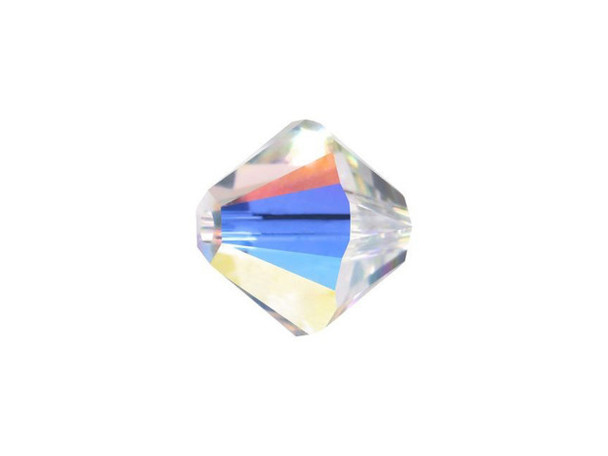 Give your designs an enchanting gleam with this PRESTIGE Crystal Components Bicone bead in Crystal AB. This bead is clear in color, while the AB finish adds an iridescent shimmer of rainbow color. The cut has 12 facets for added sparkle and brilliance. This patented cut is beyond measure and just has to be seen to be truly appreciated. The beautiful AB finish of this 10mm Bicone will make your designs pop with gorgeous elegance.Sold in increments of 6