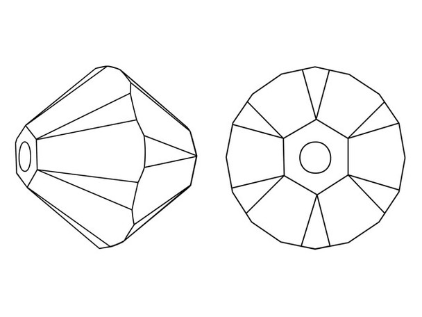 PRESTIGE 5328 4mm Faceted Bicone Jet AB 2x (24 Pieces)