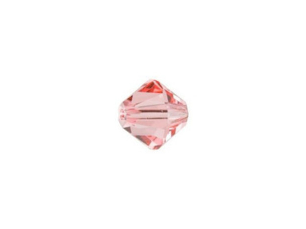 Bring a sweet touch of lovely color into looks with this PRESTIGE Crystal Components Bicone in Rose Peach. This crystal bead features a rounded Rhombus shape with alternating facets that catch the light to create magnificent sparkle. The delightful Rose Peach shade will conjure up the delicate image of a cherry blossom combined with the sweet smell of an English rose, so try it with cream and soft brown components.Sold in increments of 24