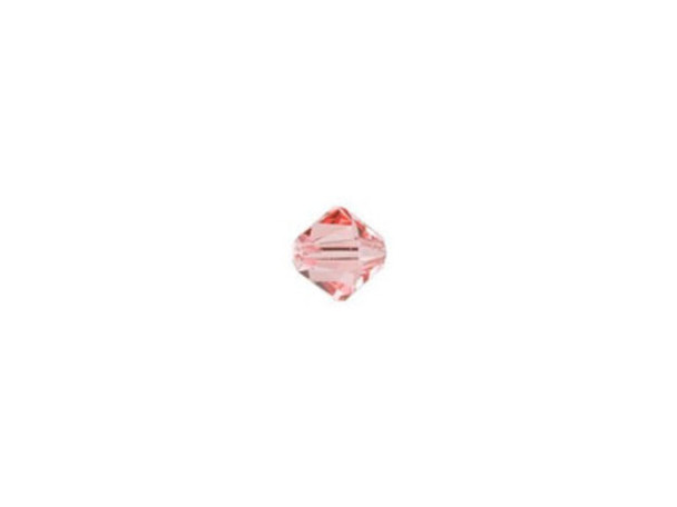 Surprise looks with a lovely burst of color and use this PRESTIGE Crystal Components Bicone in Rose Peach in your next idea. This crystal bead features a rounded Rhombus shape with alternating facets that catch the light to create magnificent sparkle. The delightful Rose Peach shade will conjure up the delicate image of a cherry blossom combined with the sweet smell of an English rose, so try it with cream and soft brown components. This bead makes an excellent accent in seed bead embroidery and weaving projects.Sold in increments of 24