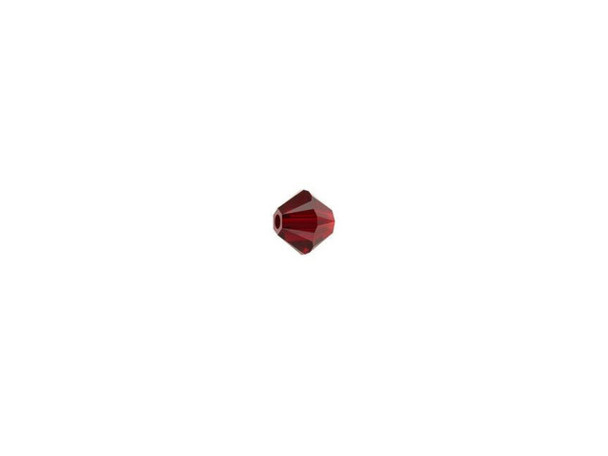 This cut PRESTIGE Crystal Components Bicone bead comes in a classic shade of dark red. Use this bead to add drama to contemporary designs or for major holidays like Christmas or Valentine's Day. Its 3mm size lets it work well as a spacer bead on bracelets or necklaces. This bead features the cut, which has 12 facets for added sparkle and brilliance.Sold in increments of 24