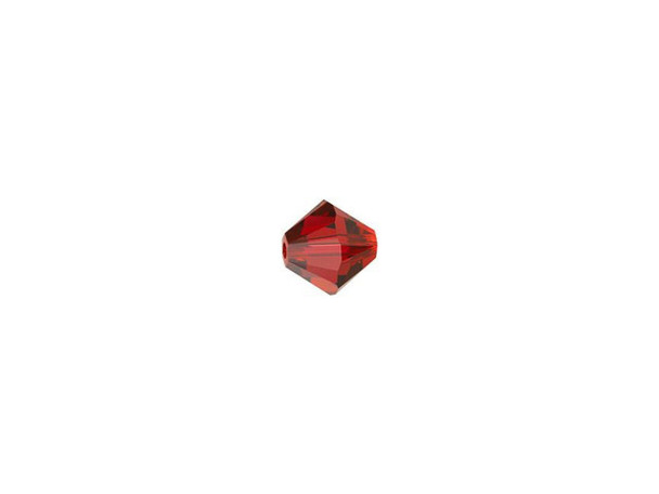 You'll love the romantic look of this PRESTIGE Crystal Components bead. This bead features the popular Bicone shape that tapers at both ends, much like a diamond. The multiple facets cut into the surface of the crystal create a sparkling effect that is sure to catch the eye. This bead is small in size, so you can use it between larger beads for a fun pop of color. This bead features a rich scarlet red color, full of rosy warmth.Sold in increments of 24