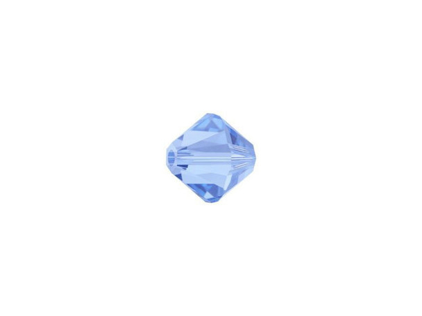 The light blue coloring of this 6mm Bicone from PRESTIGE Crystal Components combines with sparkling facets for an elegant feel. The innovative cut features an increased number of alternating large and small facets. This design creates higher brilliance and is sure to be a fabulous addition to your beaded designs. Pair this bead with golden tones for a luxurious look.Sold in increments of 12