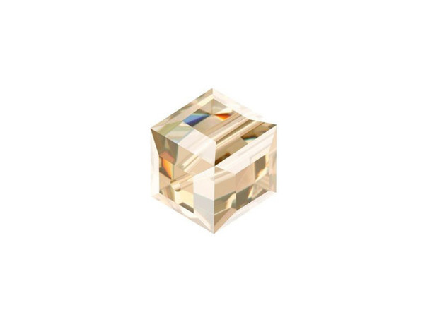 You'll love creating unforgettable style with this PRESTIGE Crystal Components cube bead. This modern bead features a cube shape with precision-cut facets for sparkle from every angle. This bead is perfect for creating a playful feel in your designs. Try it in necklaces, bracelets and even earrings. It's sure to add excitement to your style. This lovely bead features a sophisticated champagne gold sparkle.Sold in increments of 6