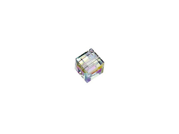 Bring geometric flair to your projects with the PRESTIGE Crystal Components 5601 4mm faceted cube in Crystal Paradise Shine. This modern bead features a cube shape with precision-cut facets for sparkle from every angle. This bead is perfect for creating a playful feel in your designs. Try it in necklaces, bracelets and even earrings. It's sure to add excitement to your style. This crystal features a gleaming blend of green, royal blue, purple and gold. It will put you in mind of a tropical paradise at dawn. This effect is plating resistant. This small bead can be used as a spacer in necklaces and bracelets or as an accent in earring designs.Sold in increments of 6