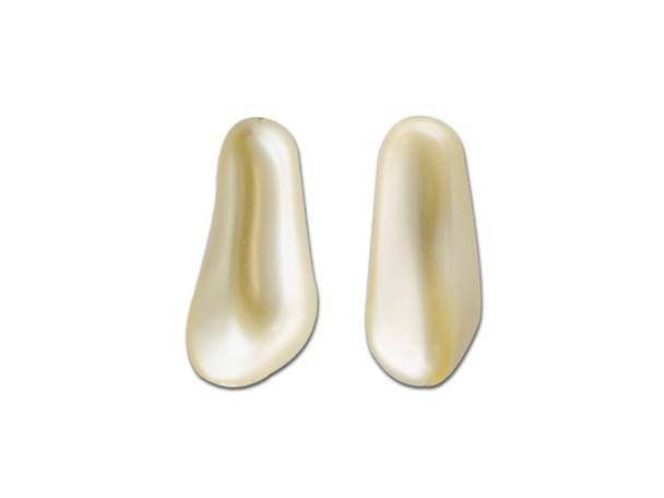 This crystal baroque elongated pearl from PRESTIGE Crystal Components is sure to add something special to your designs. This crystal pearl features an elongated and uneven oval shape that lends it baroque style. Pearls are always classic choices for designs and exude sophistication and luxury. This faux pearl has a crystal core that makes it heavier. Its pearl coating is similar to a natural pearl luster and is consistent in color.Sold in increments of 5