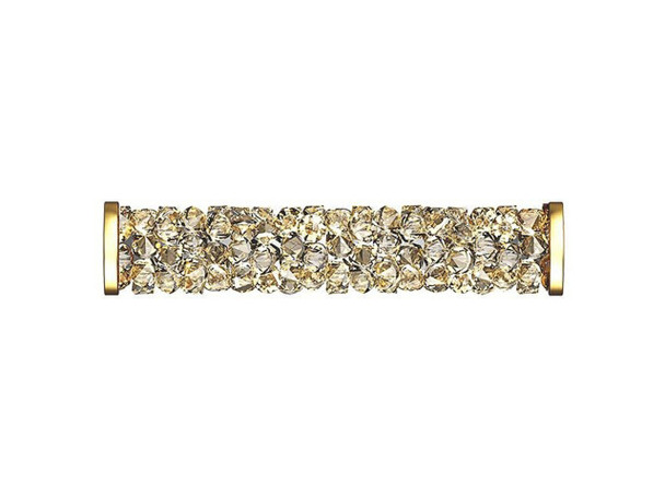 Elegance glitters in this PRESTIGE Crystal Components bead. This Fine Rocks tube bead can be used easily on leather to create stunning jewelry or you can sew it into projects for beautiful textile applications. This bead allows you to bring a glittering pave look to designs. The surface is covered in double-pointed size PP14 chatons. This long tube bead features gold-finish end caps for a polished and professional finishing touch. It features a champagne gold sparkle.