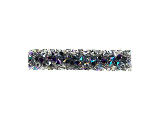 Unforgettable sparkle shines in this PRESTIGE Crystal Components bead. This Fine Rocks tube bead is a wonderful way to dress up any jewelry design. String into bead patterns, stitch it into sewing projects, use it on leather, and more. However you use it, it will bring a glittering pave look to designs. The surface is covered in double-pointed size PP14 chatons. This short tube bead does not feature end caps, so you can layer several together, easily integrate it into unique color palettes, and more.