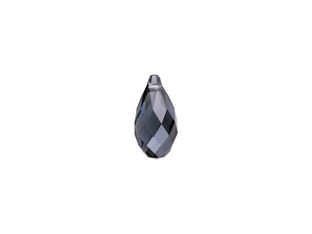 Bring sleek elegance to designs with the PRESTIGE Crystal Components 6010 11x5.5mm Briolette pendant in Graphite. This teardrop-shaped pendant is crafted with multiple diamond-shaped facets for brilliant sparkle. With its top-drilled stringing hole, this piece is great for dangling from designs. Dangle this pendant from necklaces and earrings for sophisticated style. It features a bluish gray-black tone full of deep, shadowy sparkle. This versatile dark lead color can be used as a neutral full of mysterious glamour. It is versatile in size.