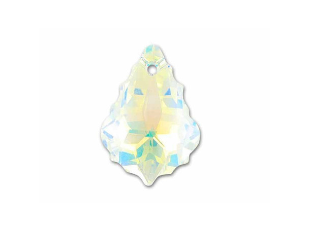 Bring an elegant showcase to your jewelry designs with this PRESTIGE Crystal Components Baroque pendant. This pendant features a teardrop shape with beautiful ruffled edges creating an ornate look. The multiple facets bring out a dazzling sparkle everyone will notice. Dangle this pendant from a necklace or even earrings for an eye-catching display. This large pendant features a clear color with a magical iridescent gleam.