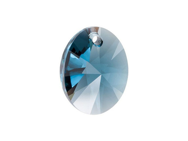 Give your looks a classic touch of sparkle with the PRESTIGE Crystal Components 6028 18mm oval pendant in Montana Sapphire. This pendant features a classic oval shape that will work in any design. This pendant will add a touch of eye-catching shimmer to your jewelry thanks to the brilliant cut. The beautifully cut facets lend themselves well to the classic and timeless shape. The stringing hole is drilled at the top, so you can display this large pendant as a glittering focal in necklace designs. This pendant features a deep blue color like that of the sky at dusk.
