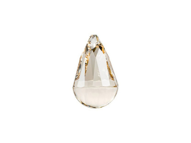 Like a quivering water droplet, this PRESTIGE Crystal Components 6026 20mm Cabochette pendant in Light Silk exudes playful elegance. This pendant features a teardrop shape with a stringing hole drilled through the top of the tapered end. The top half of this pendant is faceted, while the rounded bottom is perfectly smooth. This pendant offers up stunning texture in its diverse surfaces and creates an intriguing focal. This pendant features a pale neutral shade that works with any color combination. 