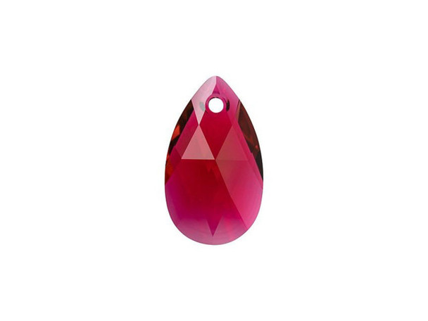 Rich and ravishing red sparkle fills this PRESTIGE Crystal Components pendant. This lovely pendant features a simple pear shape and is covered in precise-cut facets that sparkle brilliantly. The teardrop-like shape will add sophistication to any necklace design and the Austrian crystal will glitter like no other. Use it with a bail to ensure your pendant hangs straight and even.