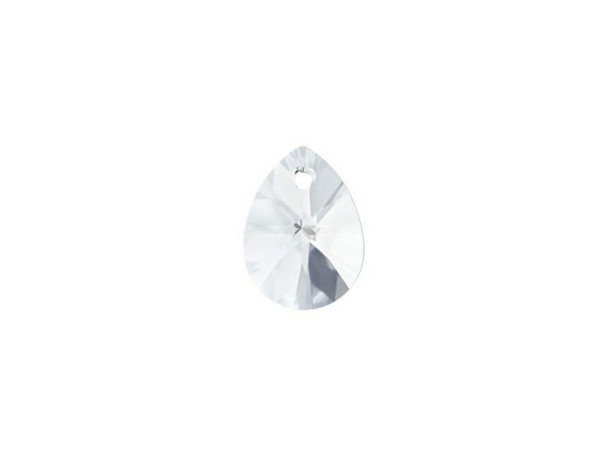 Add eye-catching brilliance to your jewelry designs with this PRESTIGE Crystal Components mini pear pendant. This 8mm crystal clear pendant displays cut facets which converge to a center point on either side, adding both dimension and radiance. The beading hole is punched through the top to provide a dangling effect when strung.Sold in increments of 6