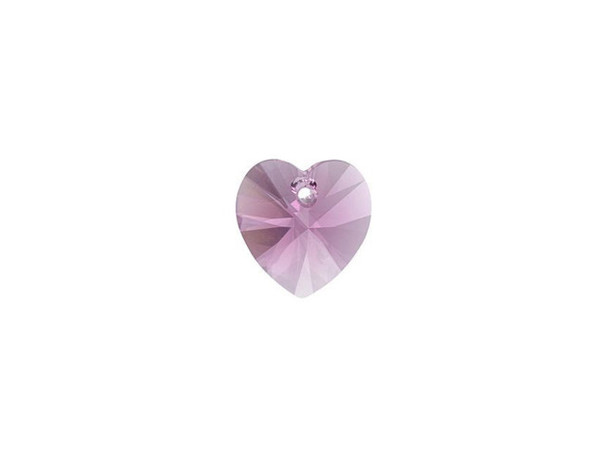 You'll be head-over-heels for this PRESTIGE Crystal Components pendant. This heart-shaped crystal pendant is adorned with precisely cut facets that meet to form a point at its center. A small stringing hole at the top allows you to dangle this beauty from your designs. It's the perfect piece to showcase loving style in your jewelry. This crystal features a beautiful shade of purple between Amethyst and Light Amethyst, for a perfectly soft and majestic hue. It's great for floral and spring-inspired designs.Sold in increments of 3