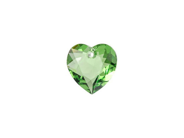 Add a modern and romantic symbol to your style with this PRESTIGE Crystal Components Heart Cut pendant. This pendant will promote a sense of everyday passion in your jewelry projects, making each design enduring and iconic. The beautiful crystal pendant sparkles at every angle. This small pendant can be used in necklaces, bracelets, and even earrings. This crystal features cheerful green color.Sold in increments of 3
