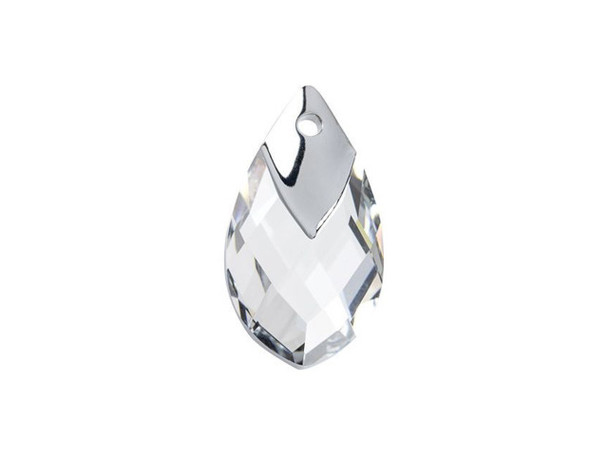 Go for a classic look with this PRESTIGE Crystal Components pendant. This elegant pear-shaped pendant features a brilliant multilayered cut and a pressed cavity on top with a coating that looks like a metal frame. The metallic coating will make a wonderful complement to rhodium-colored clasps, pinch bails, loops, and more. With this pendant, you don't have to glue a metal cap and you'll save time designing. It offers a quick and easy application with a sophisticated and refined look.