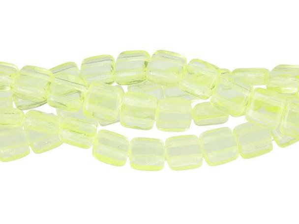 CzechMates Glass 6mm Jonquil Two-Hole Tile Bead Strand